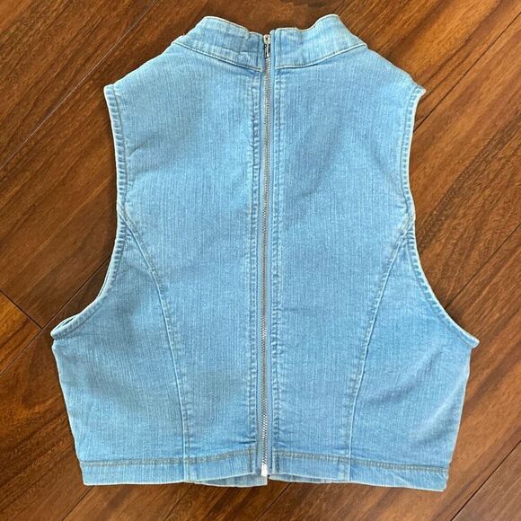 🔥3/$20🔥 Denim Blvd denim cropped vest top size XS - Picture 5 of 9